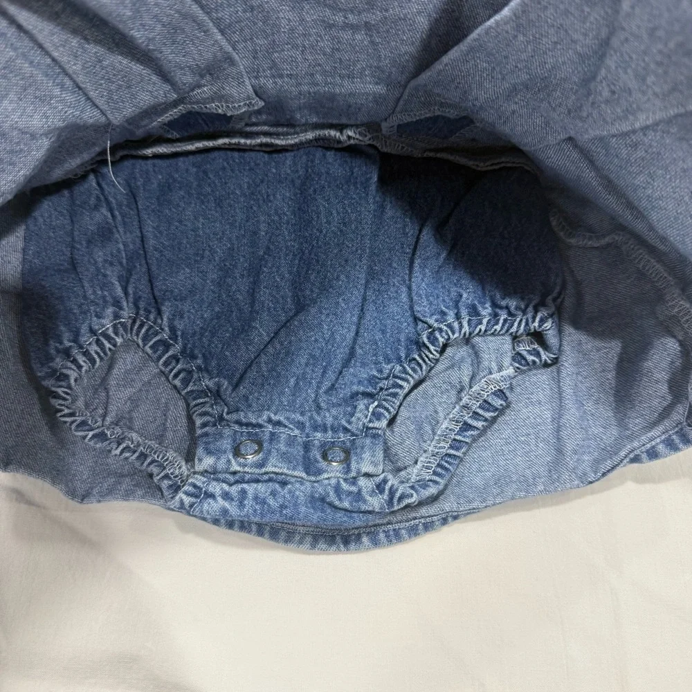 Y2K Arizona Jean Company Blue Denim Overall Skirt Size 6-9 Months